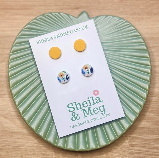 Yellow and Wildflowers Studs
