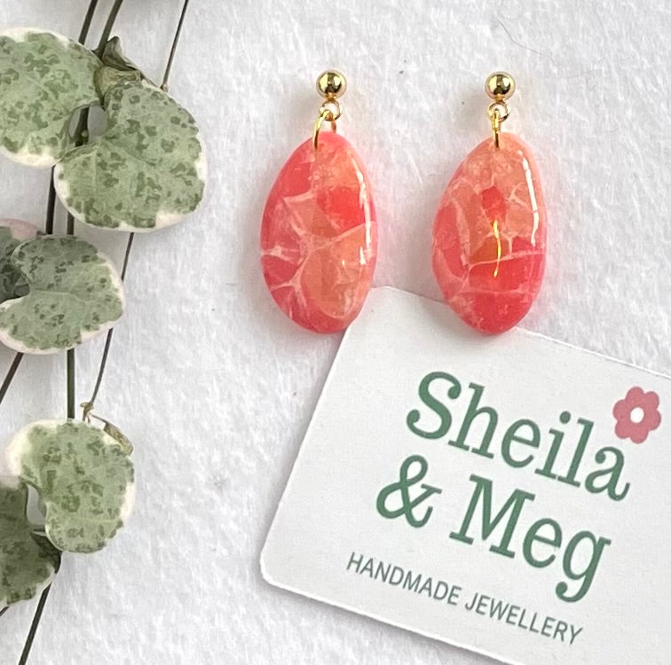 Faux Stones Dangles - Pink